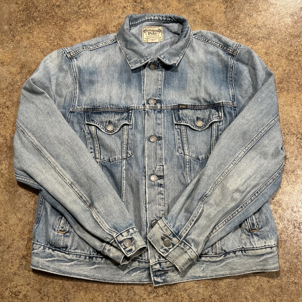 Polo Ralph Lauren Jean Jacket Denim Trucker Women's Size XL Denim Blue